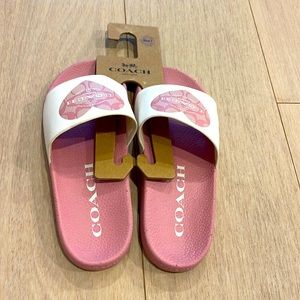 Brand new Coach pink slide sandals!